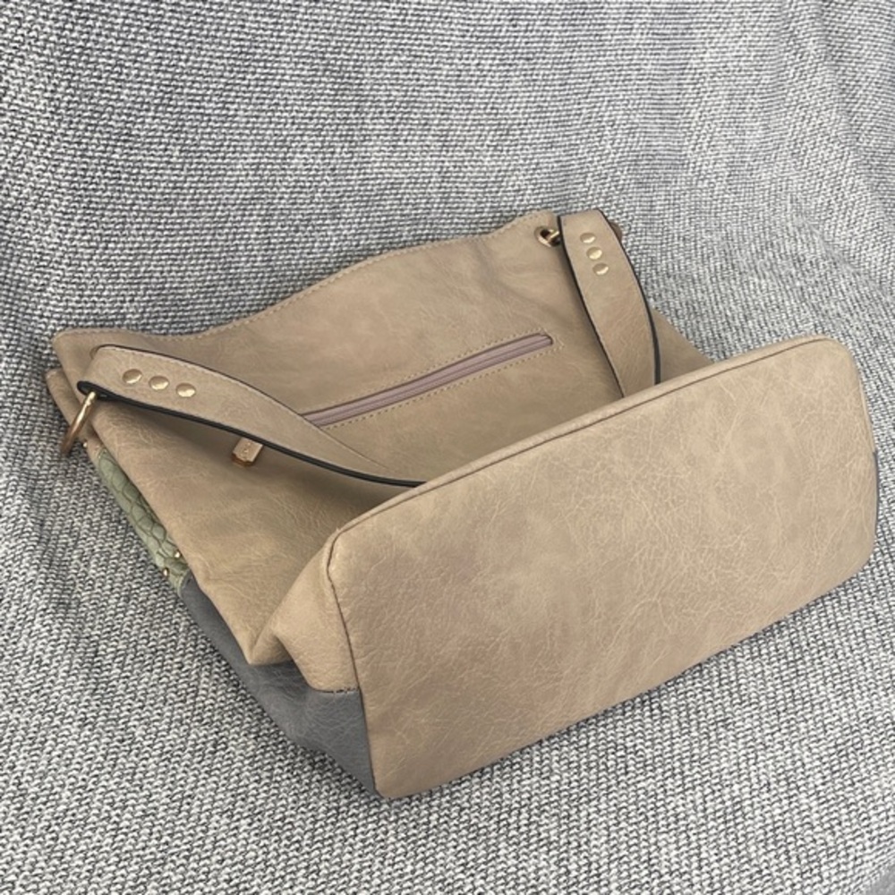 Montana West Tan, Green, and Gray Shoulder Bag - Picture 14 of 16